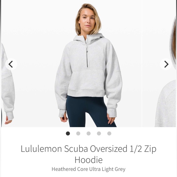 Lululemon scuba oversized hoodie 1/2 zip up heathered grey size M/L - Picture 5 of 5